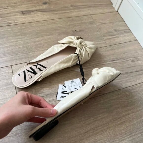 Zara Flat Leather Shoes with Ties EUR 38 - Picture 13 of 15